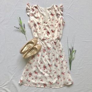 White Floral Loft Dress (NWOT)